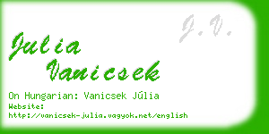julia vanicsek business card